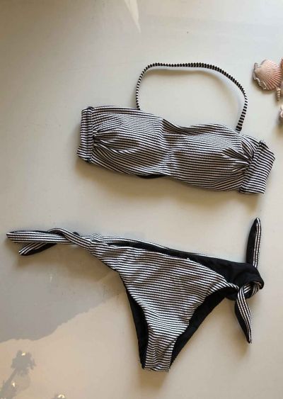 Bikini fascia righe nere-bianche sìèlei