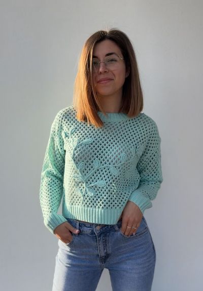 maglioncino donna cotone traforato