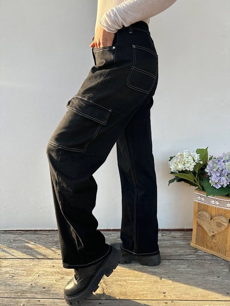 Jeans cargo nero