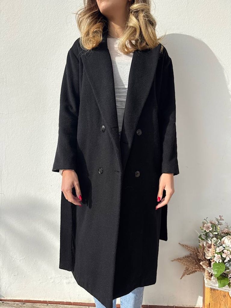 Cappotto doppiopetto Nero