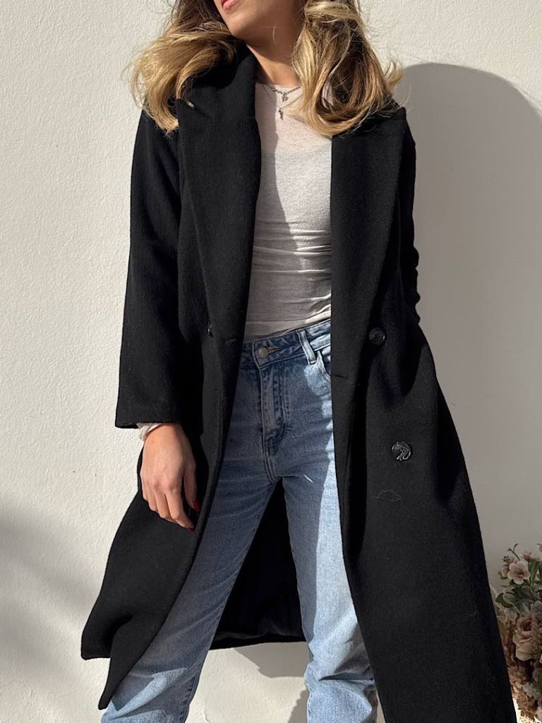 Cappotto doppiopetto Nero