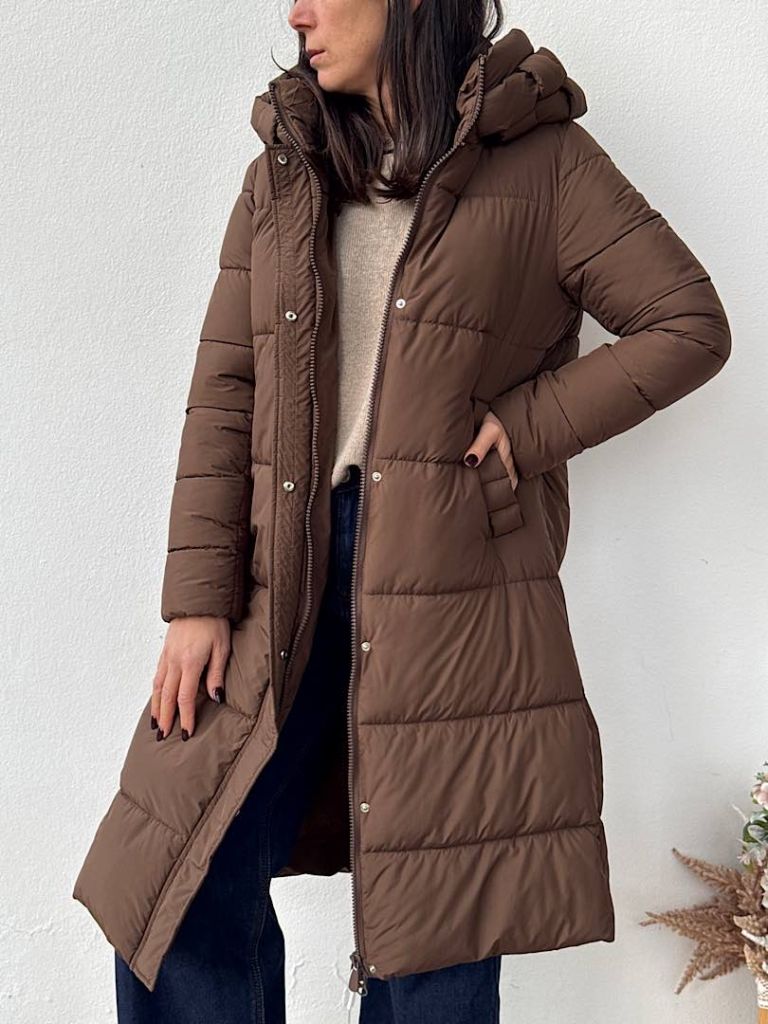 Piumino Lungo Marrone