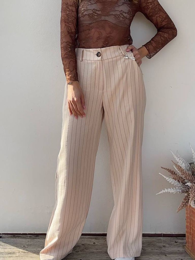 Pantalone palazzo gessato
