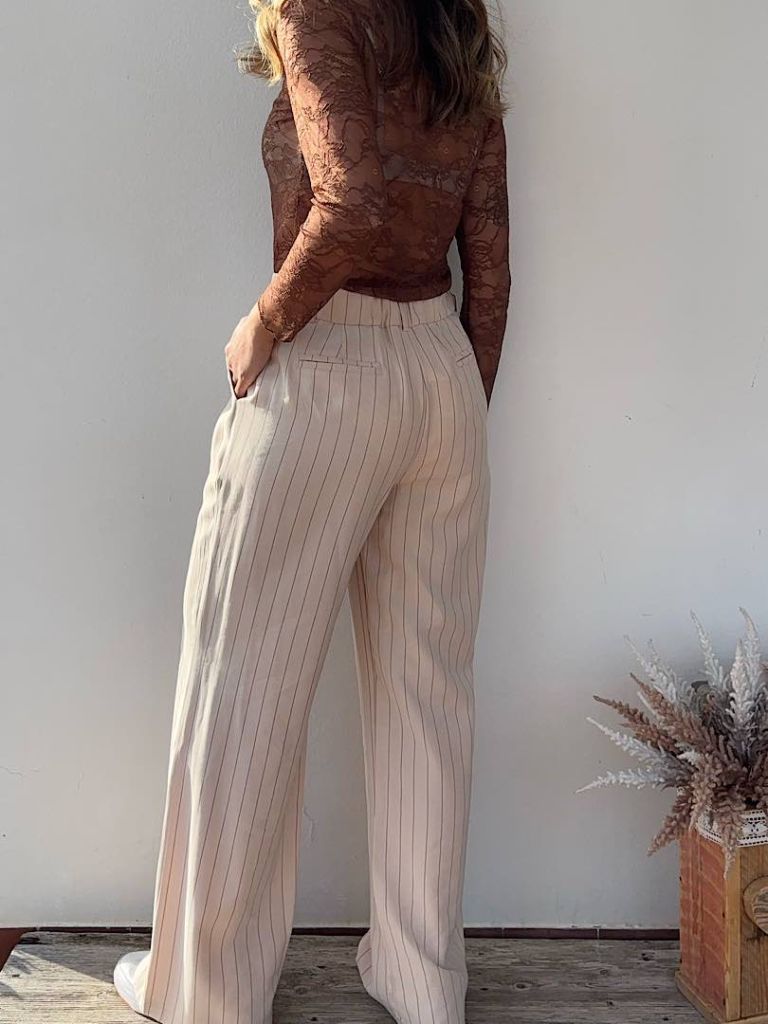 Pantalone palazzo gessato