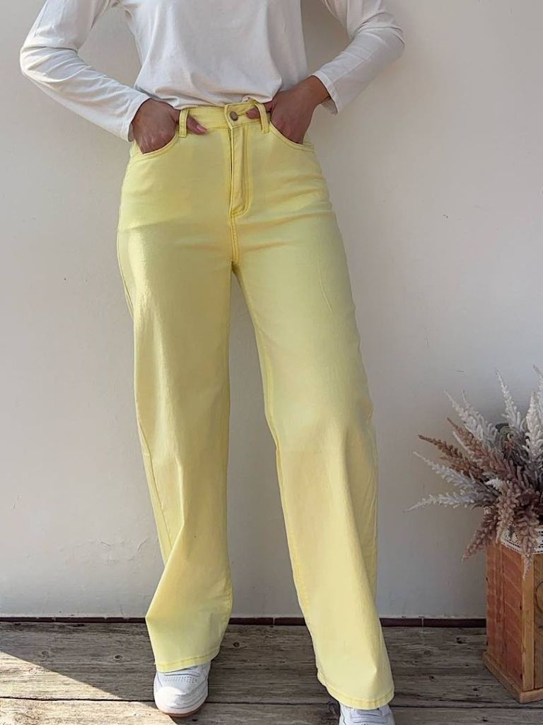 Jeans palazzo giallo