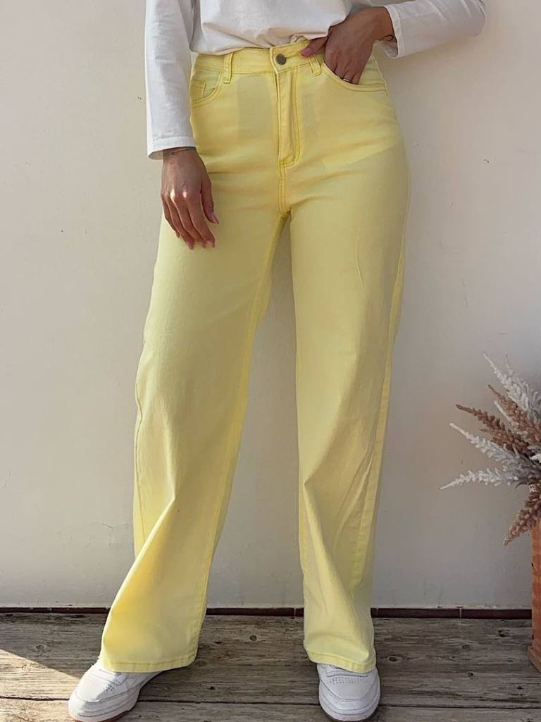 Jeans palazzo giallo