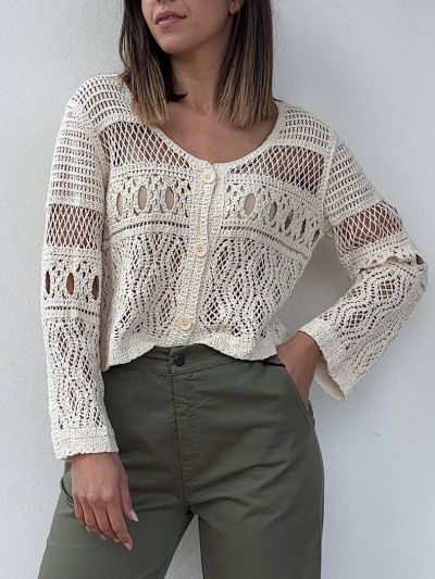 Cardigan Macramè