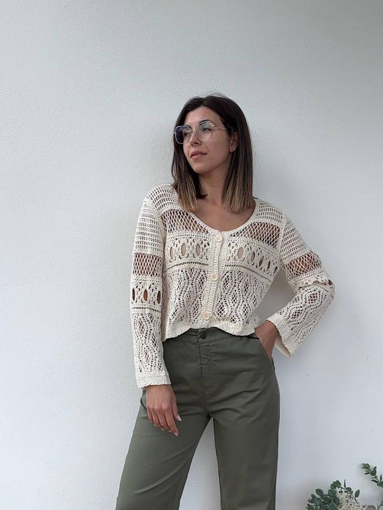 Cardigan Macramè