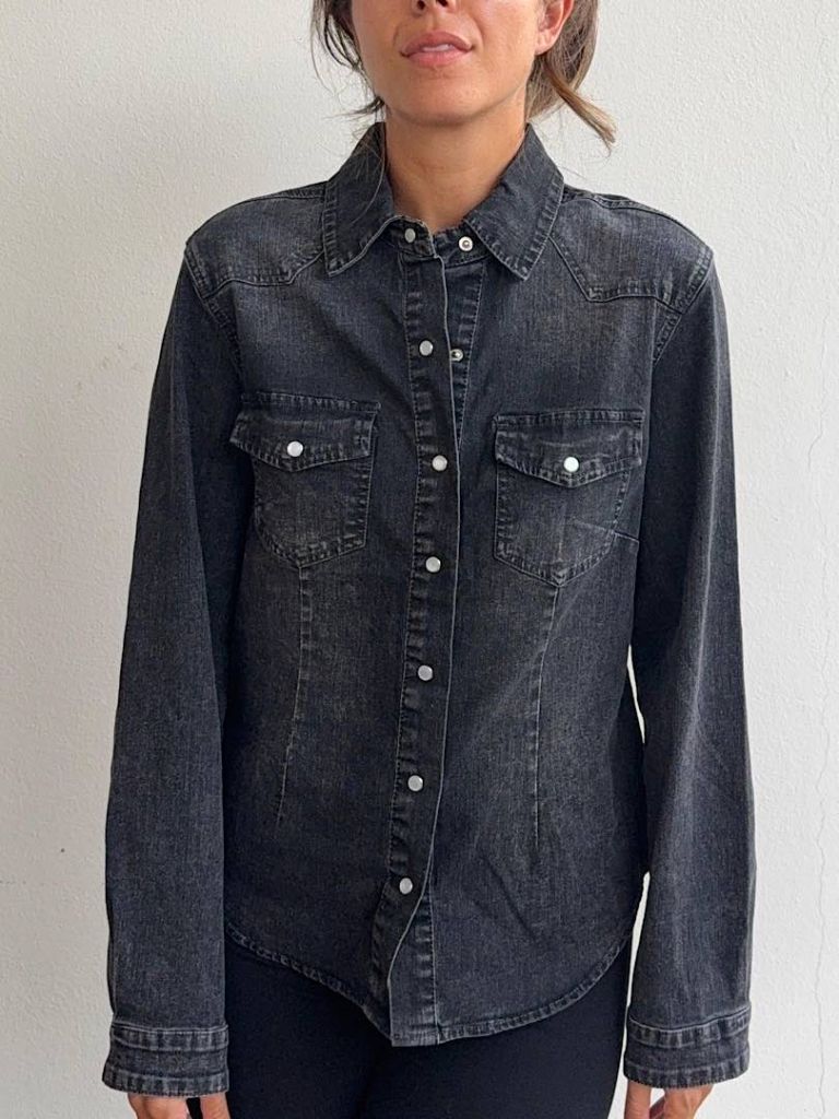 Camicia denim grigio