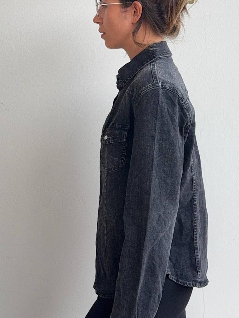Camicia denim grigio