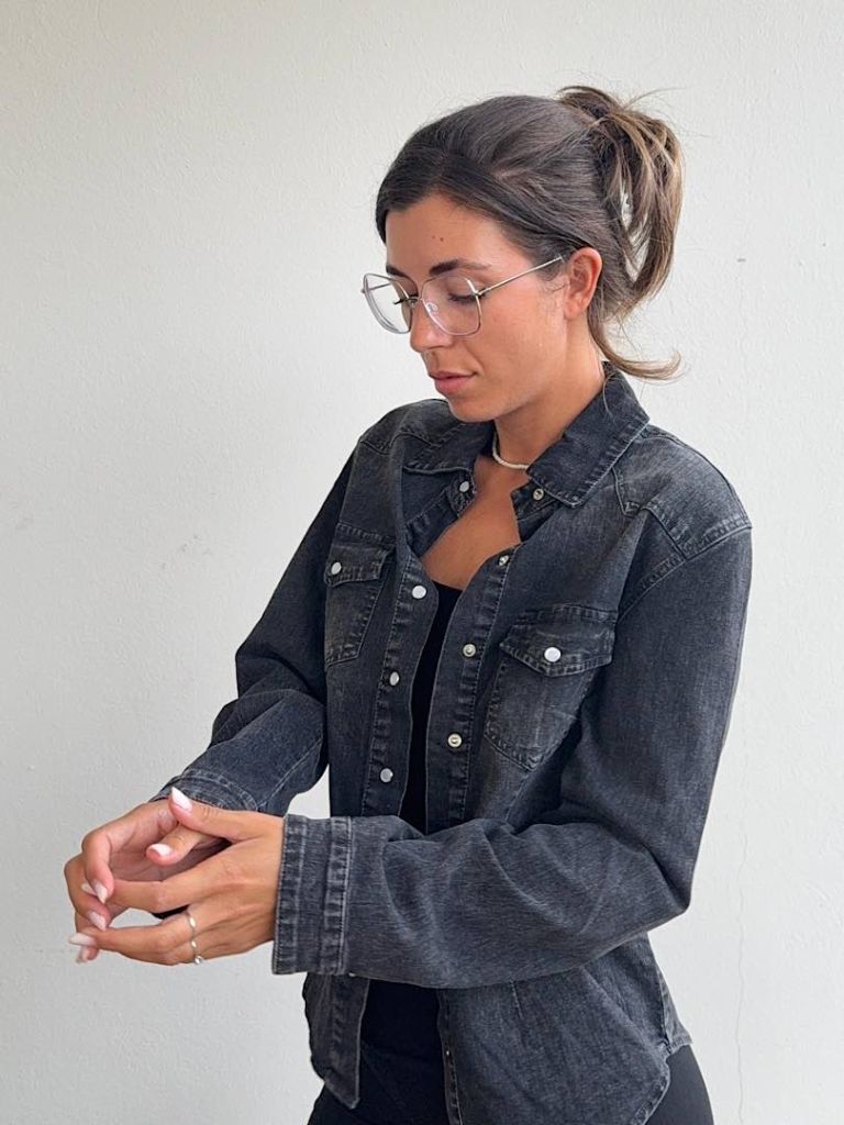 Camicia denim grigio