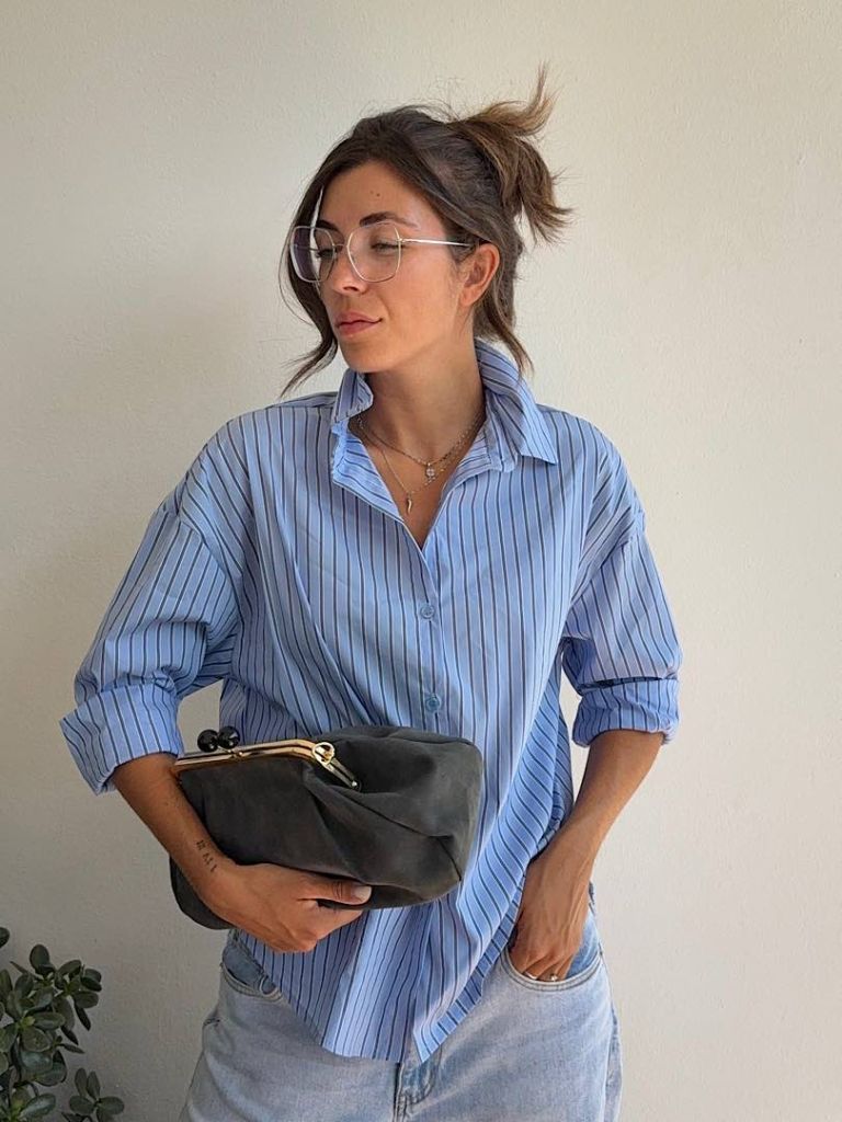Camicia Righe Azzurra