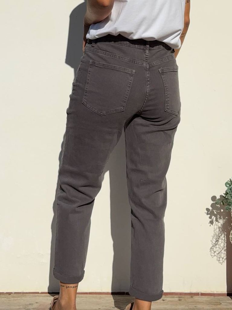 Jeans MOM Grigio