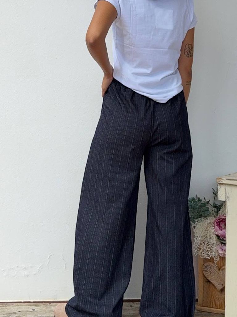 Pantalone palazzo gessato