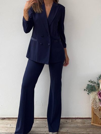 Pantalone Flare blu