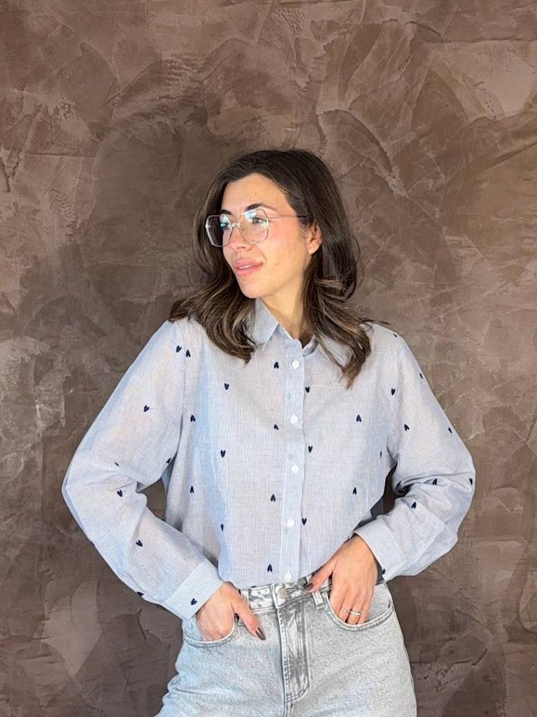 Camicia Love blu