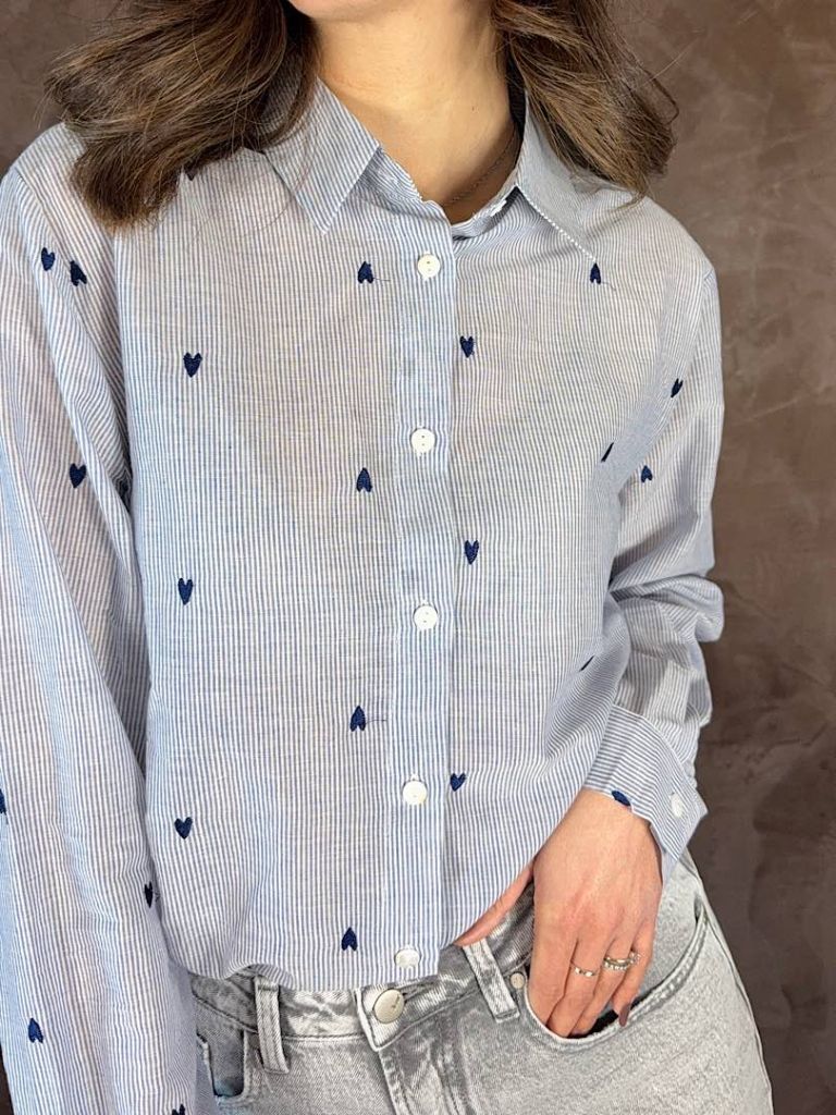Camicia Love blu