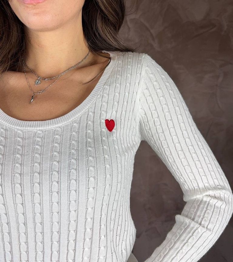 Maglioncino Love Bianco