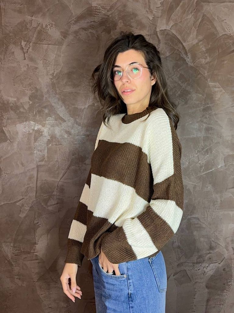 Maglia cotone rigata