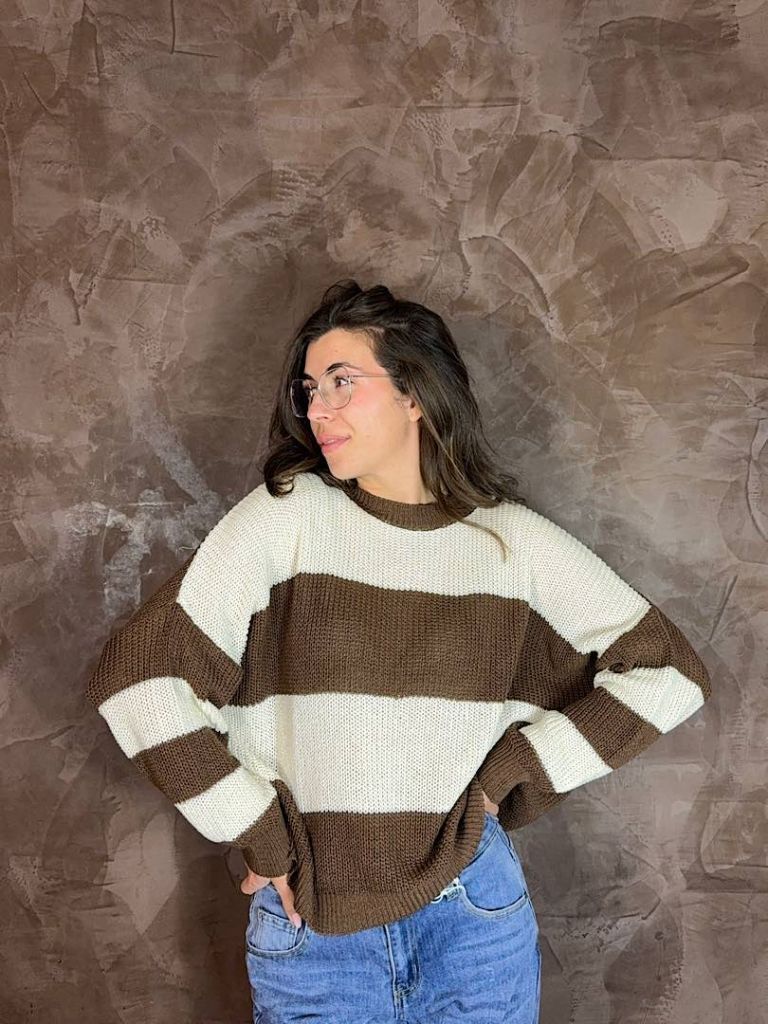 Maglia cotone rigata