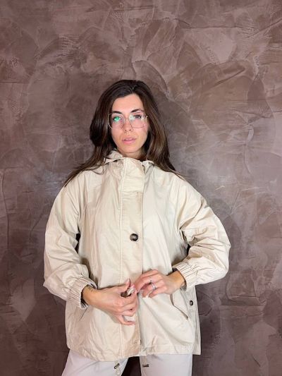 Giacca antivento donna Kelly con cappuccio beige
