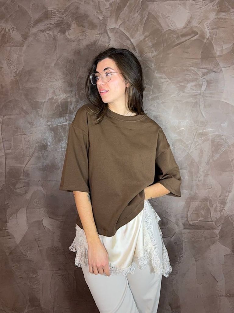 T-shirt Clotilde Marrone