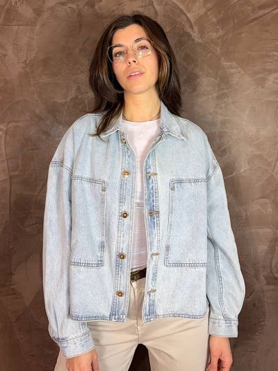 giacca donna in denim indossato primavera estate - La Mercerie
