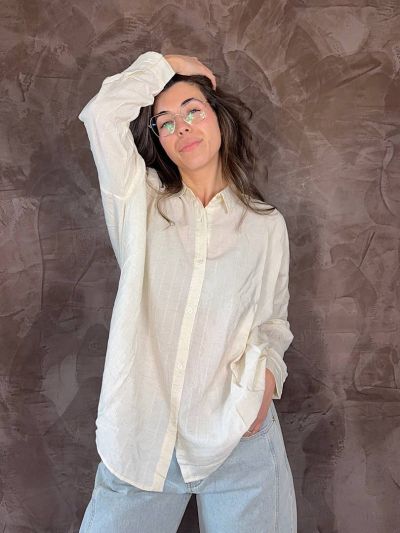 camicia Delphira Artlove donna beige elegante leggera casual chic