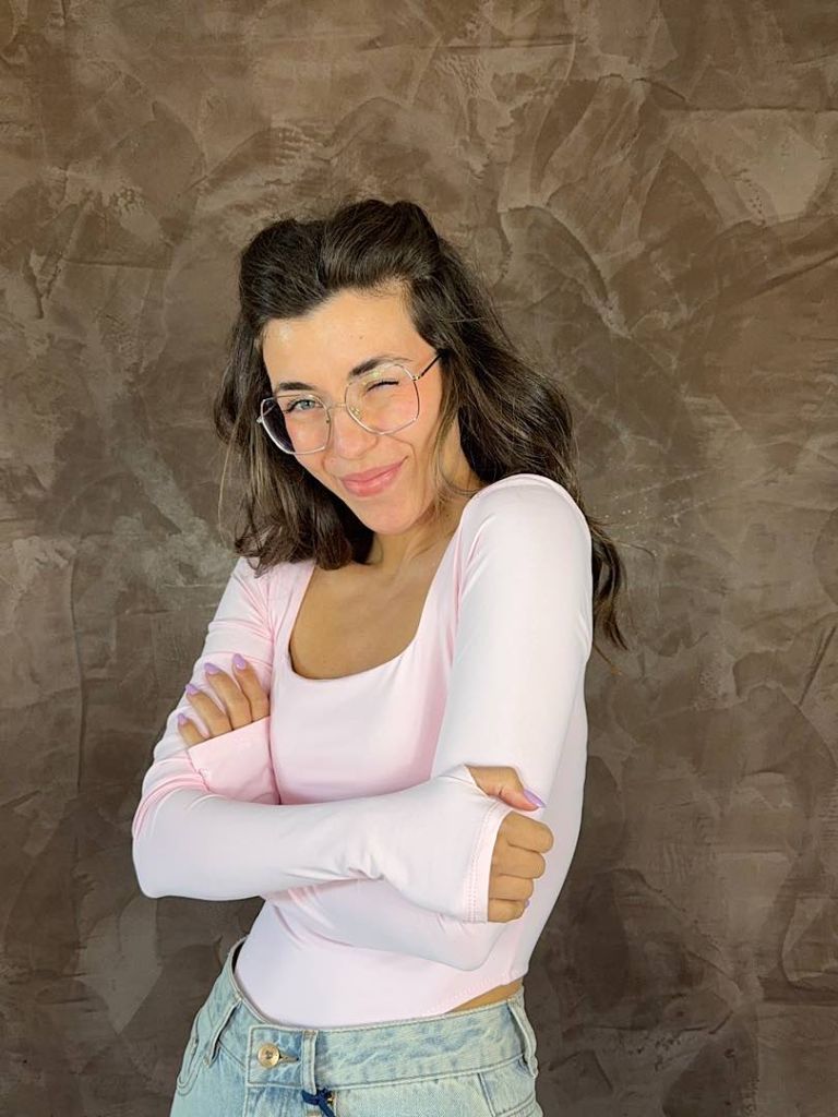 Body con Manicotti Rosa