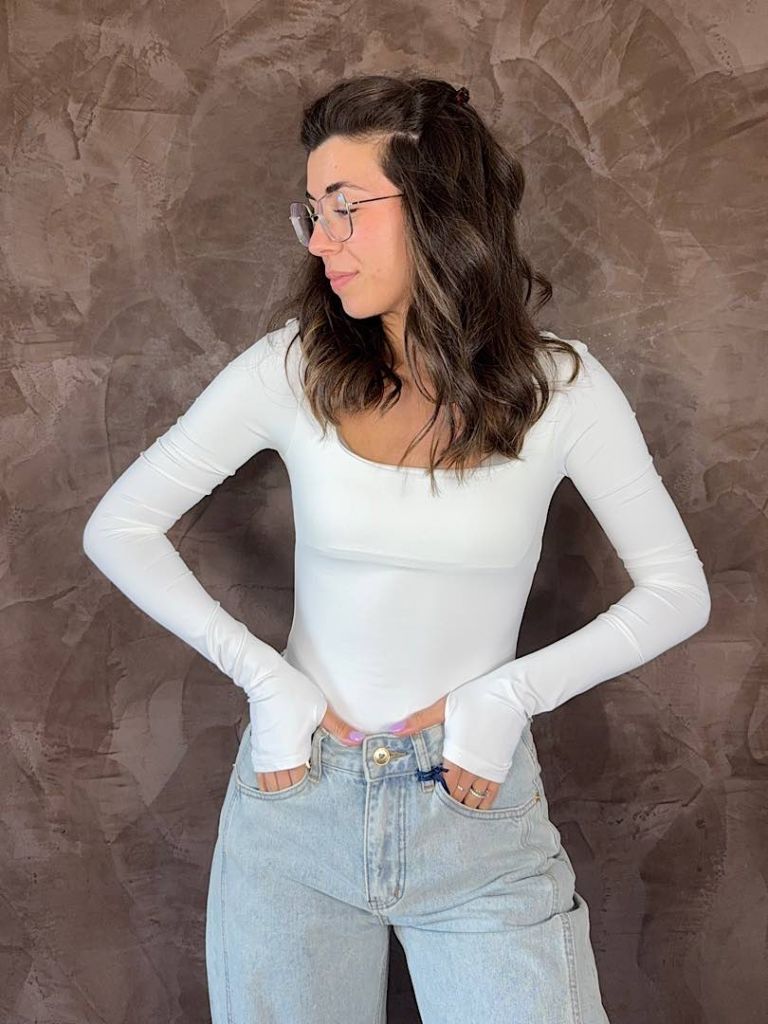 Body con Manicotti Bianco