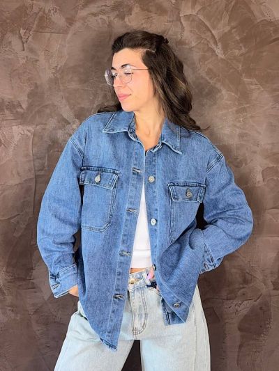 camicia in denim leggero oversize