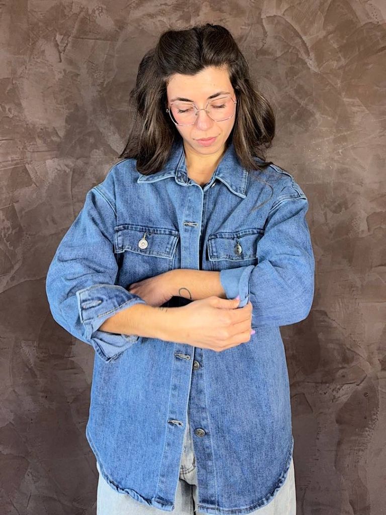 Maxi camicia denim