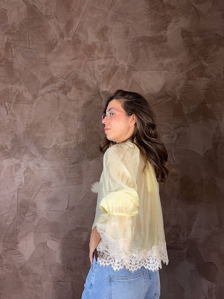 Blusa Susy Mix con pizzo