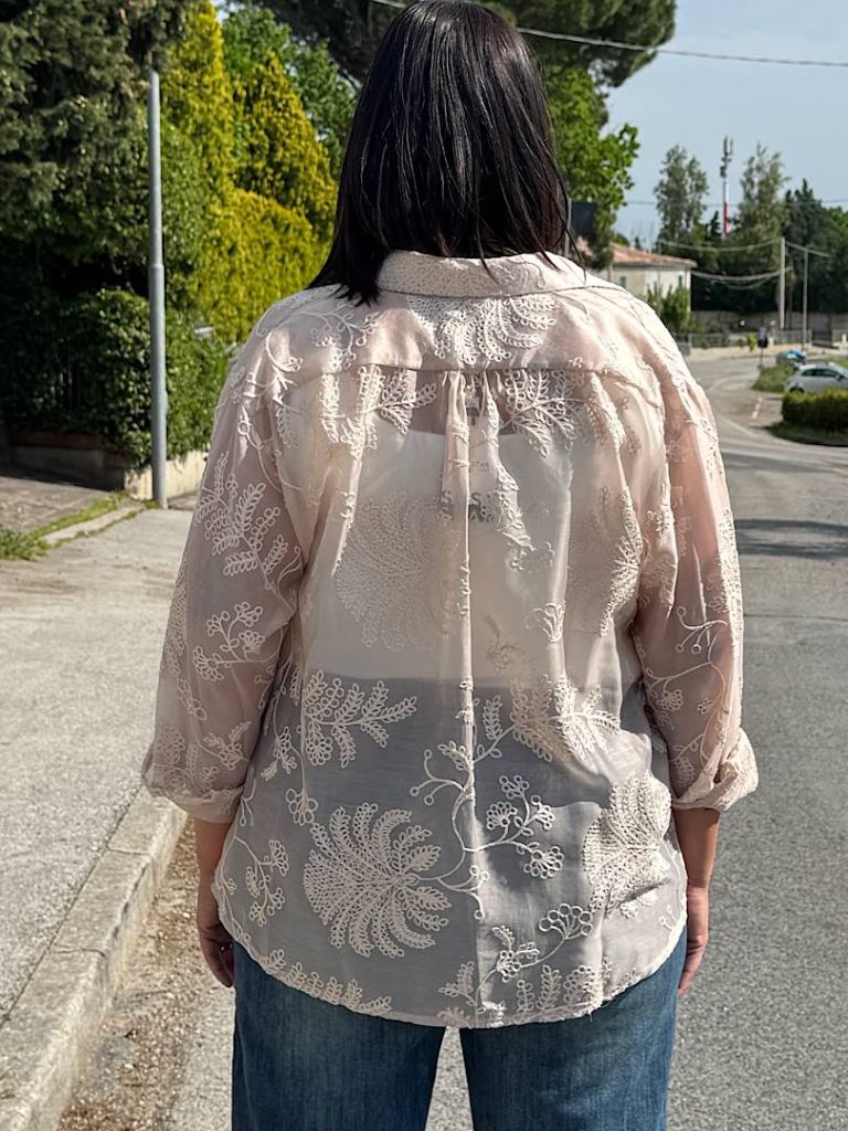 Camicia Oversize Ricamata