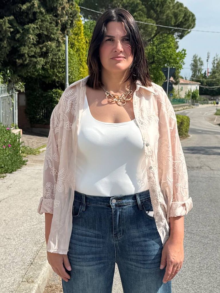 Camicia Oversize Ricamata
