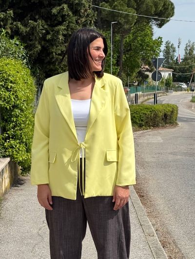 blazer oversize donna giallo look casual primavera