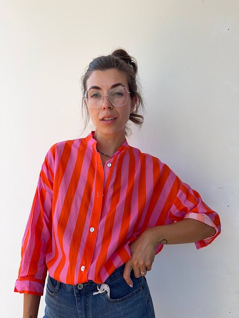 Camicia Ibiza rossa e rosa