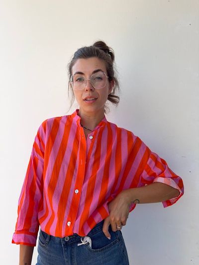 Camicia Ibiza rossa e rosa