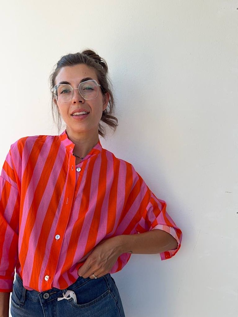 Camicia Ibiza rossa e rosa