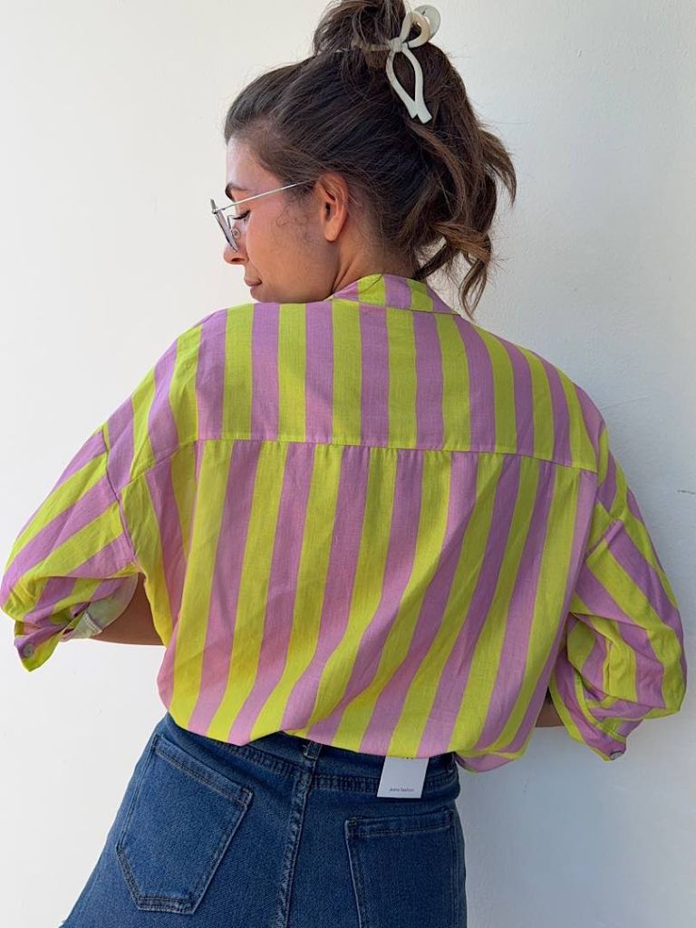 Camicia Ibiza lime e lilla