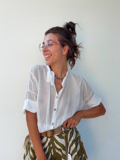 Camicia in mussola bianca