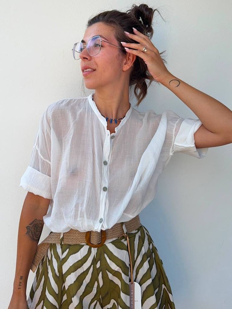 Camicia in mussola bianca