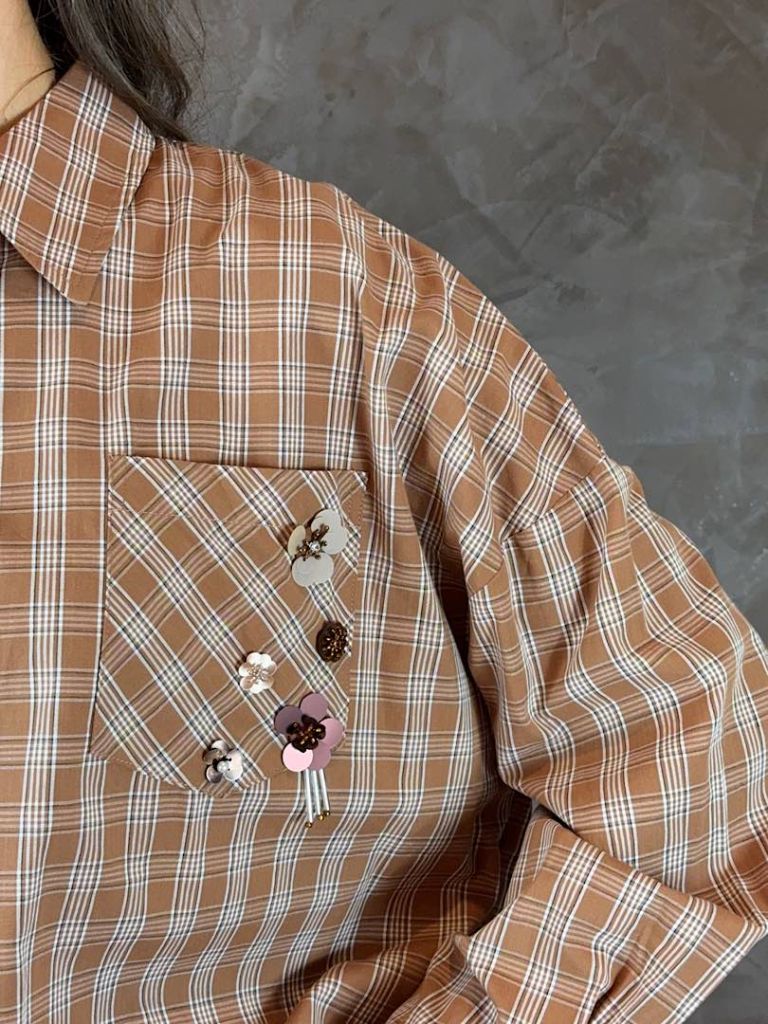 Camicia Wija Oversize a quadri