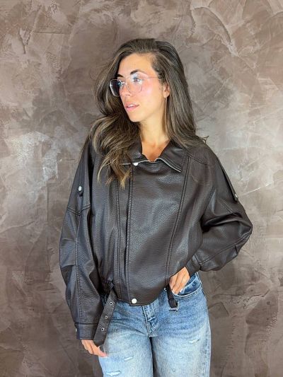Bomber Biker in ecopelle