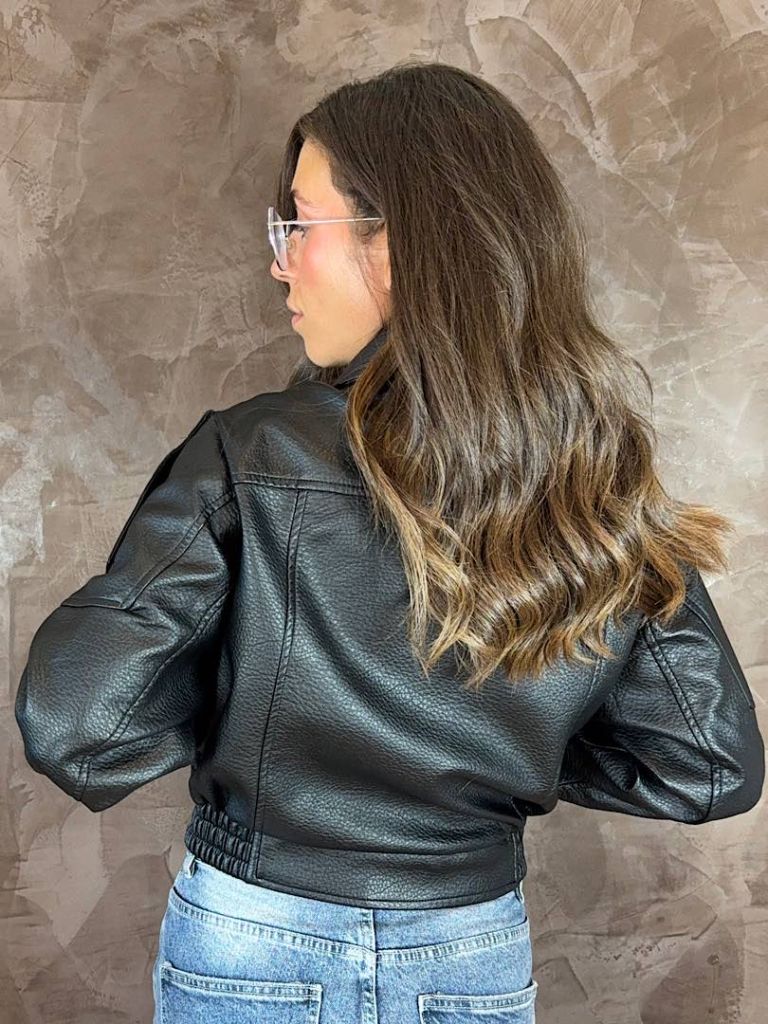 Bomber Biker in ecopelle