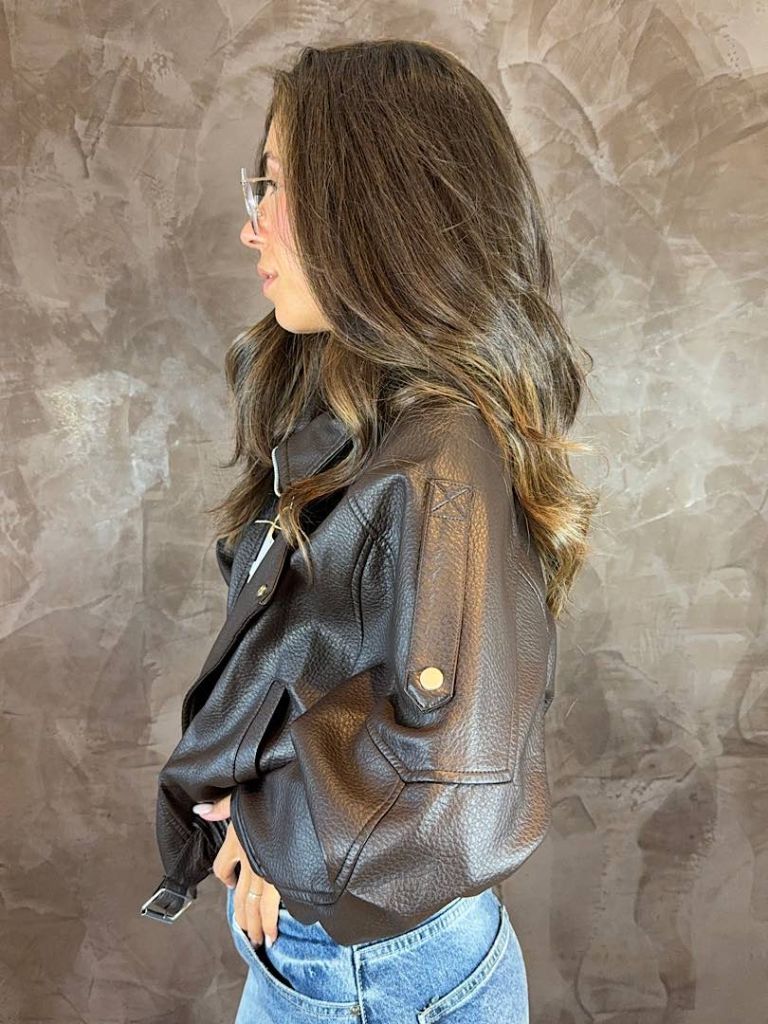 Bomber Biker in ecopelle