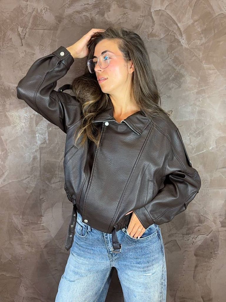 Bomber Biker in ecopelle