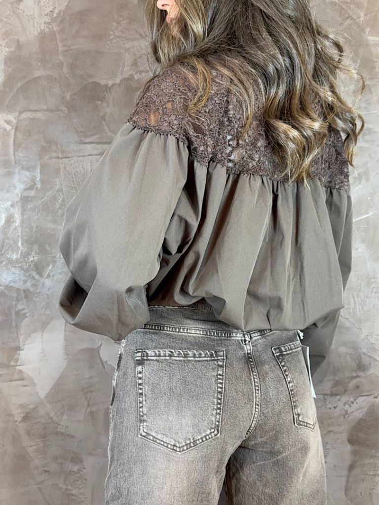 Bomber Donna con Inserto in Pizzo