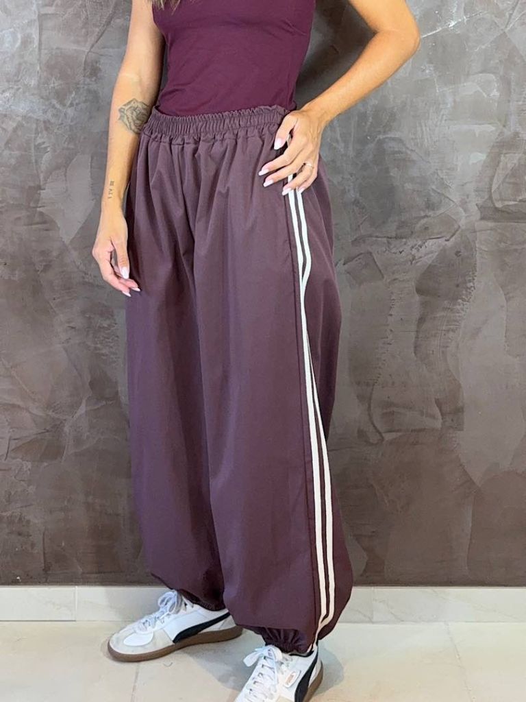 Pantalone Balloon Sporty con Bande