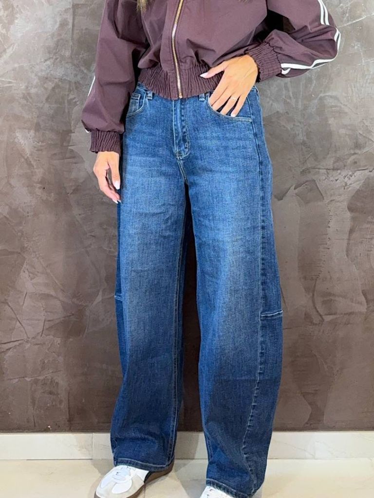 Jeans Barrel Denim Medio